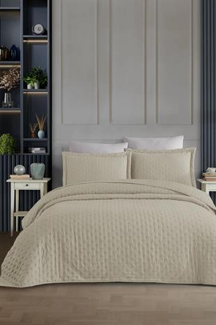 Mevsim Tek Kişilik Yatak Örtüsü Bej Renk