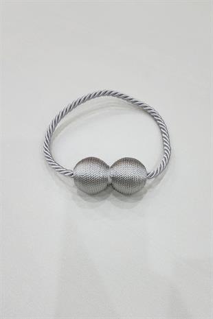 Mıknatıslı Perde Bağcık Braçol Gri Renk