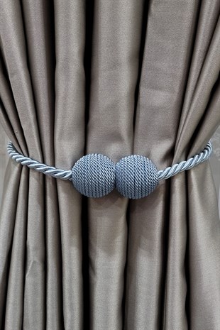 Mıknatıslı Perde Bağcık Braçol Mavi Renk