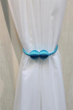 Mıknatıslı Perde Bağcık Braçol Turkuaz Mavi Renk