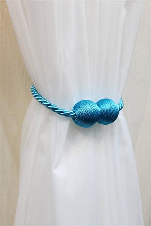 Mıknatıslı Perde Bağcık Braçol Turkuaz Mavi Renk