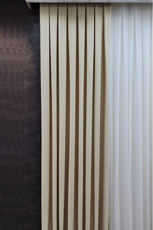 Mosso Fon Perde Düz Renk Bej