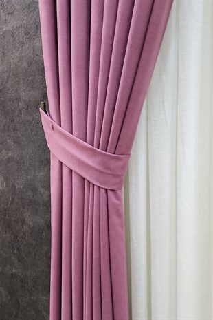 Mosso Fon Perde Düz Renk Gülkurusu