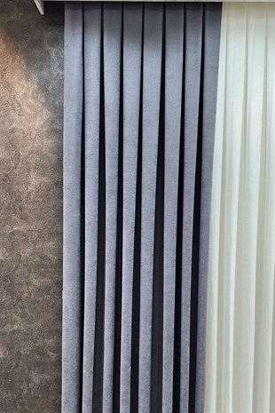 Mosso Fon Perde Düz Renk Koyu Gri