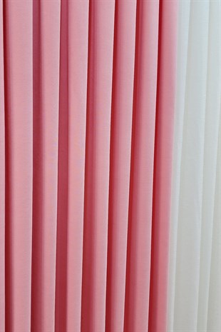 Mosso Fon Perde Düz Renk Pembe