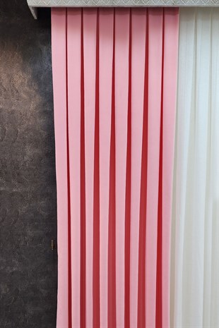 Mosso Fon Perde Düz Renk Pembe