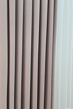 Mosso Fon Perde Düz Renk Pudra