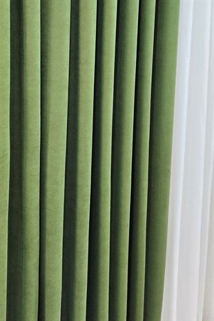 Mosso Fon Perde Düz Renk Yeşil