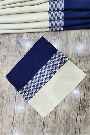 Pera Kırlent Kılıfı Krem ve Lacivert