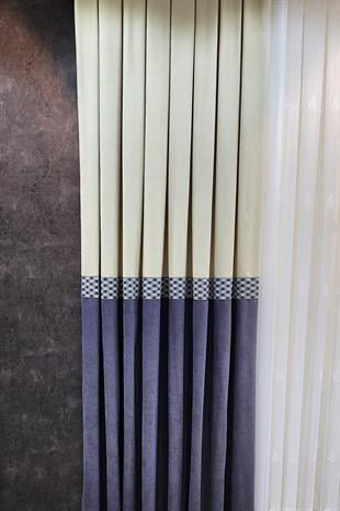 Pera Pano Fon Perde Krem Gri Renk