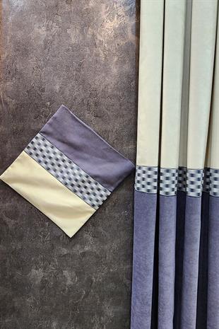 Pera Pano Fon Perde Krem Gri Renk