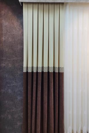 Pera Pano Fon Perde Krem Kahverengi Renk