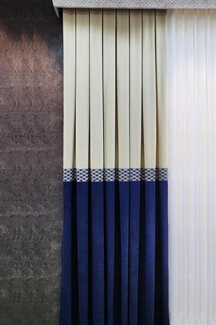 Pera Pano Fon Perde Krem Lacivert Renk