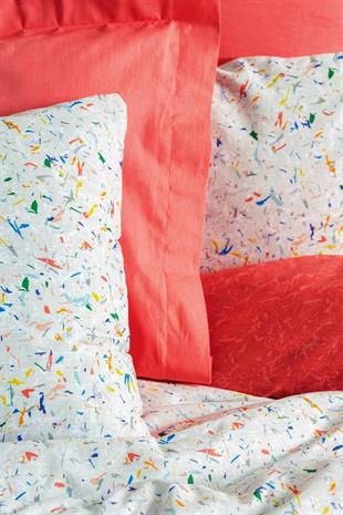 Petite Messy Mercan Çift Kişilik Lastikli Çarşaflı Nevresim Takımı - %100 Pamuk Ranforce 57 Tel