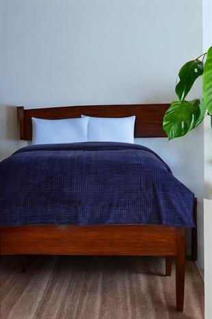 Piramit Battaniye Çift Kişilik Lacivert Renk 220x240cm