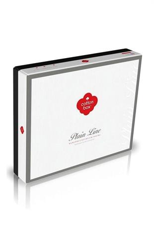 Plain Vizon-Krem Çift Kişilik Nevresim Takımı - %100 Pamuk Ranforce 30/1 57 Tel