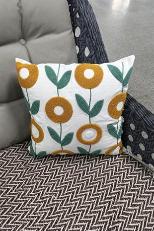Punch Keten Dekoratif Kırlent Kılıfı 43cmX43cm 1 Adet KT002