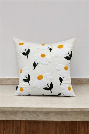 Punch Keten Dekoratif Kırlent Kılıfı 43cmX43cm 1 Adet K018