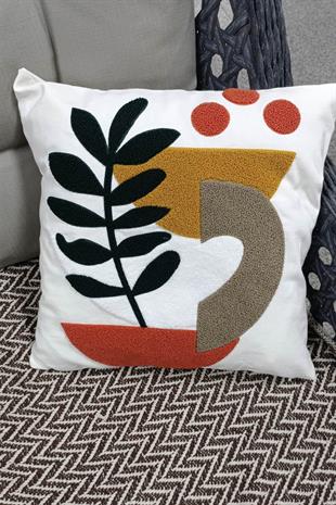 Punch Keten Dekoratif Kırlent Kılıfı 43cmX43cm 1 Adet KT003