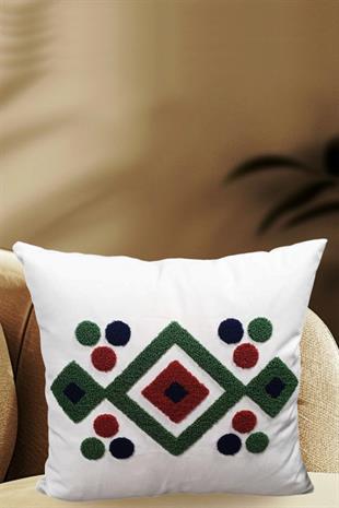 Punch Keten Dekoratif Kırlent Kılıfı 43cmX43cm 1 Adet KT013