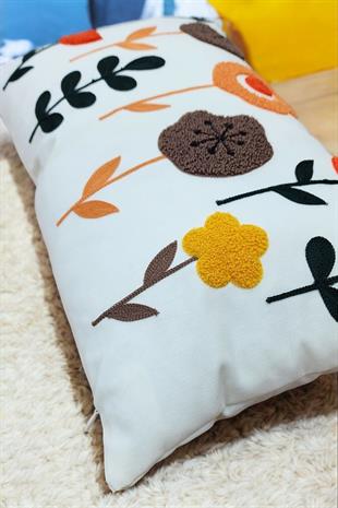 Punch Keten Dekoratif Kırlent Kılıfı 50cmX30cm 1 Adet K030