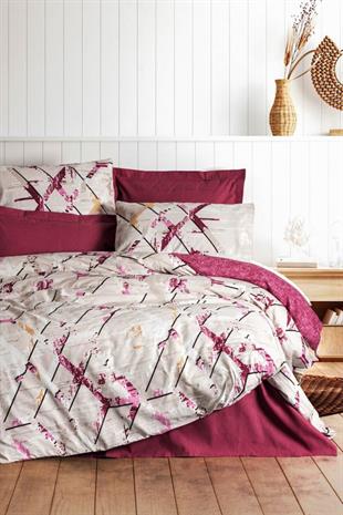 Renata Mürdüm Çift Kişilik Nevresim Takımı - %100 Pamuk Ranforce 30/1 57 Tel