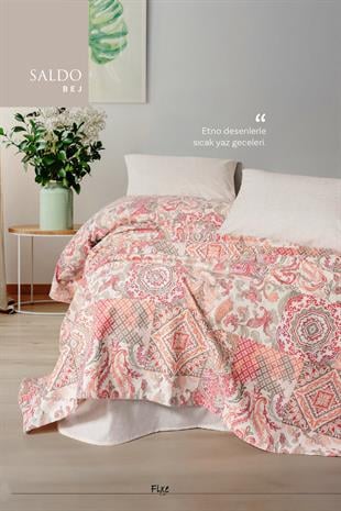 Saldo Bej Çift Kişilik Pike Takımı – %100 Pamuk, Şık Tasarım