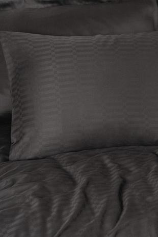 Smart Bambu Saten Çift Kişilik Nevresim Takımı Siyah
