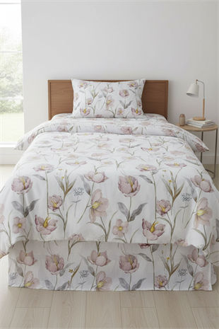 Soft Çiçek Bahçesi Tek Kişilik %100 Pamuk Nevresim Takımı