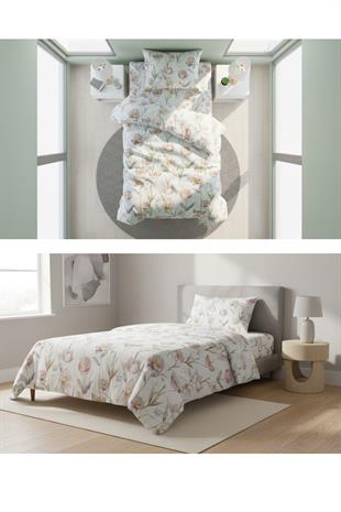 Soft Çiçek Bahçesi Tek Kişilik %100 Pamuk Nevresim Takımı