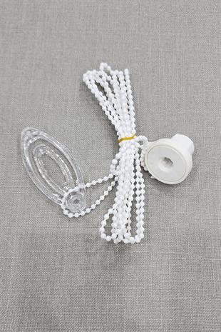 Stor ve Zebra Perde Rediktör+Zincir Beyaz Renk