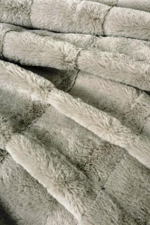 Trim Çift Kişilik Kürk Battaniyeli Nevresim Takımı Suave Gri