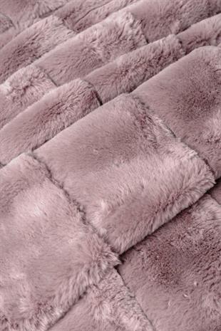 Trim Çift Kişilik Kürk Battaniyeli Nevresim Takımı Suave Pudra