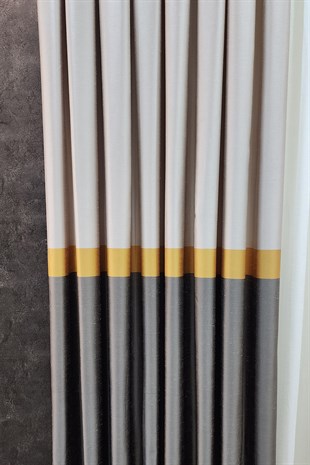 Vita Fon Perde Krem Gold Taş Vizon Renk