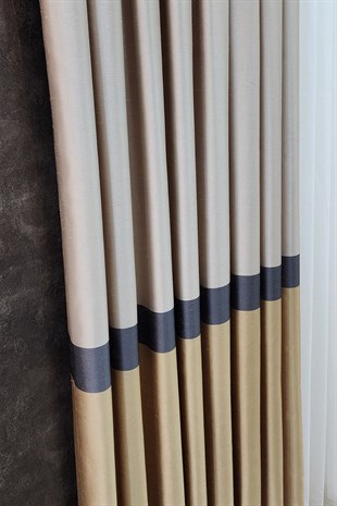 Vita Fon Perde Krem Gri Hardal Renk