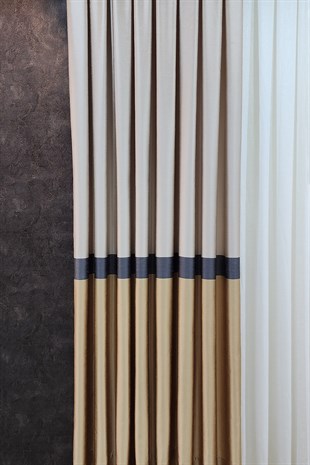 Vita Fon Perde Krem Gri Hardal Renk