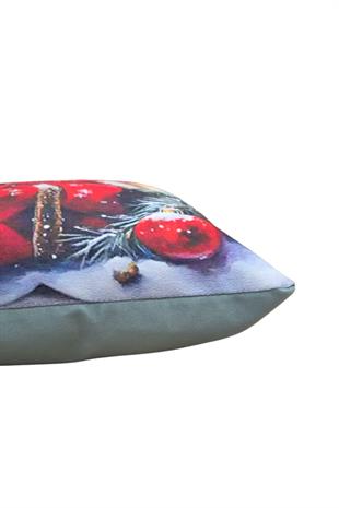 Yılbaşı Temalı Kedi Desenli Dekoratif Kırlent Kılıfı 40x40cm