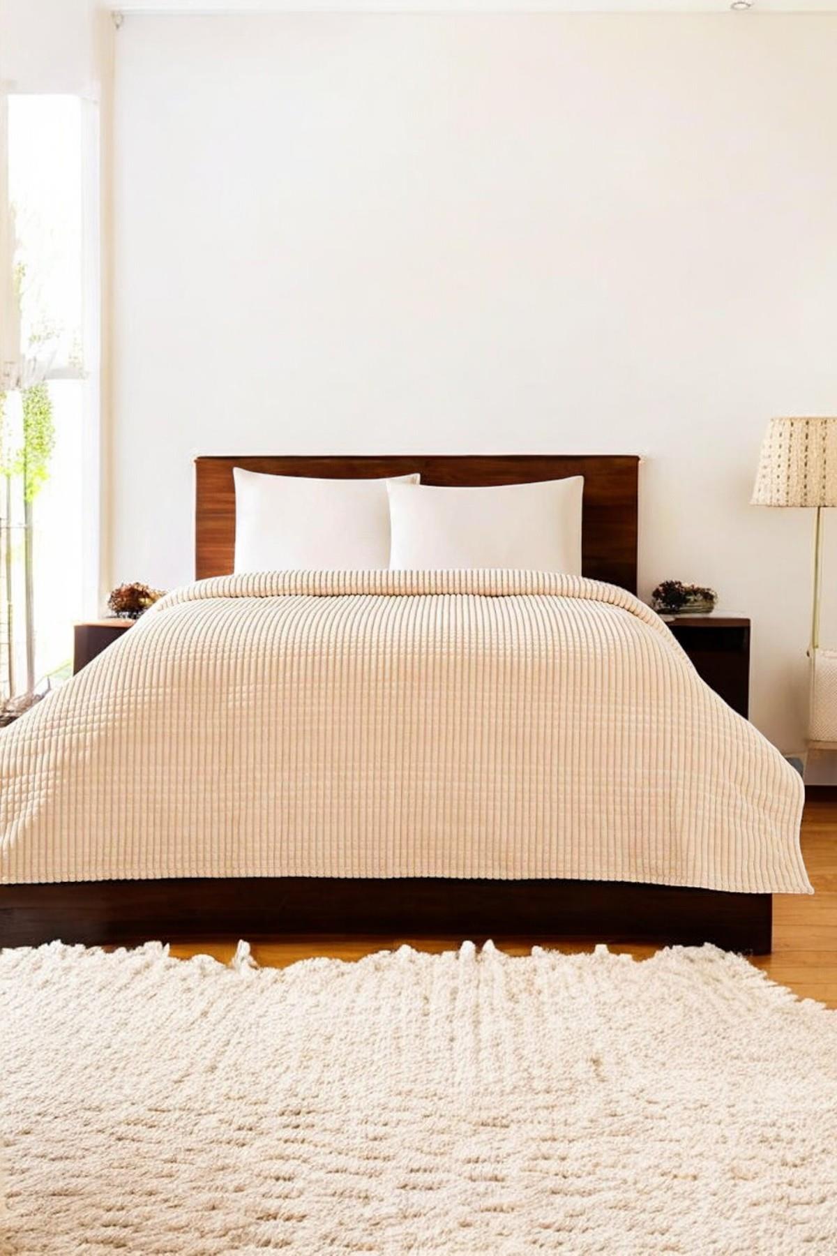 Piramit Battaniye Tek Kişilik Bej 150x220cm