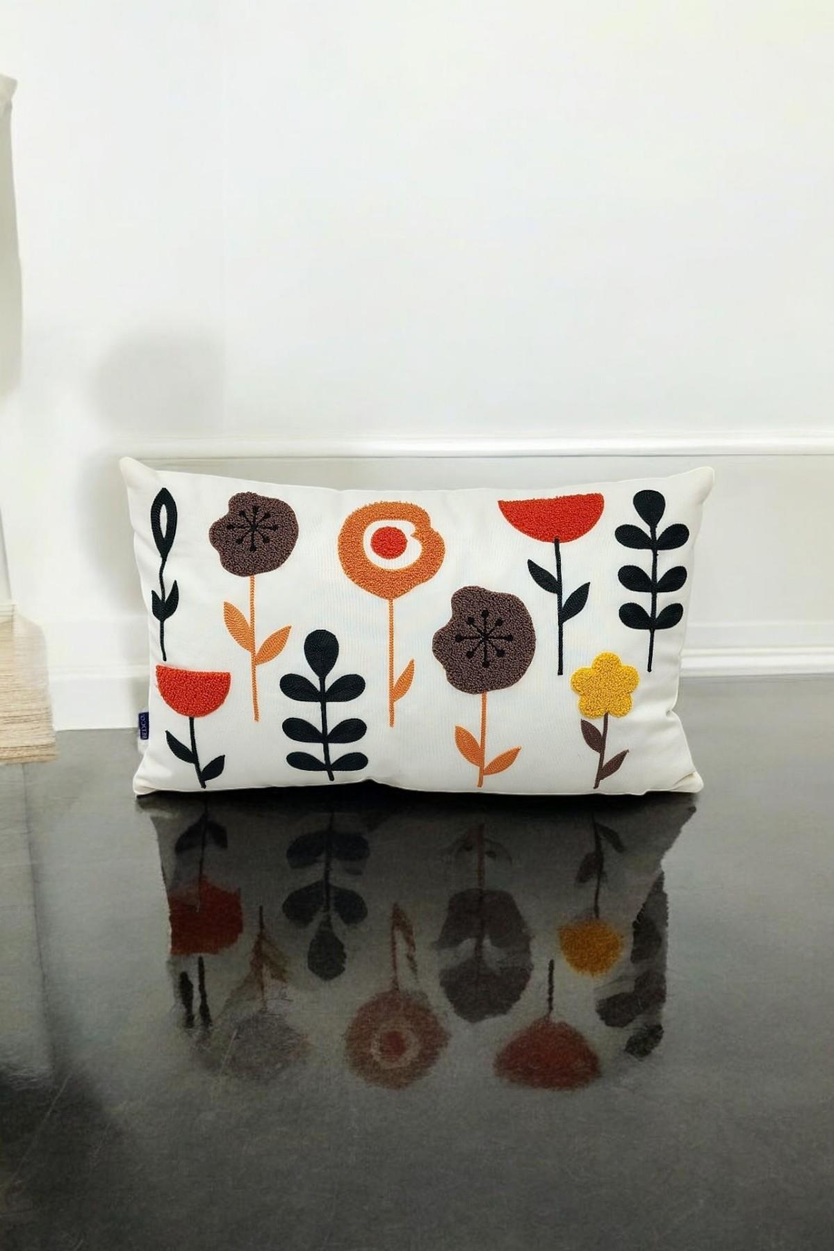 Punch Keten Dekoratif Kırlent Kılıfı 50cmX30cm 1 Adet K030
