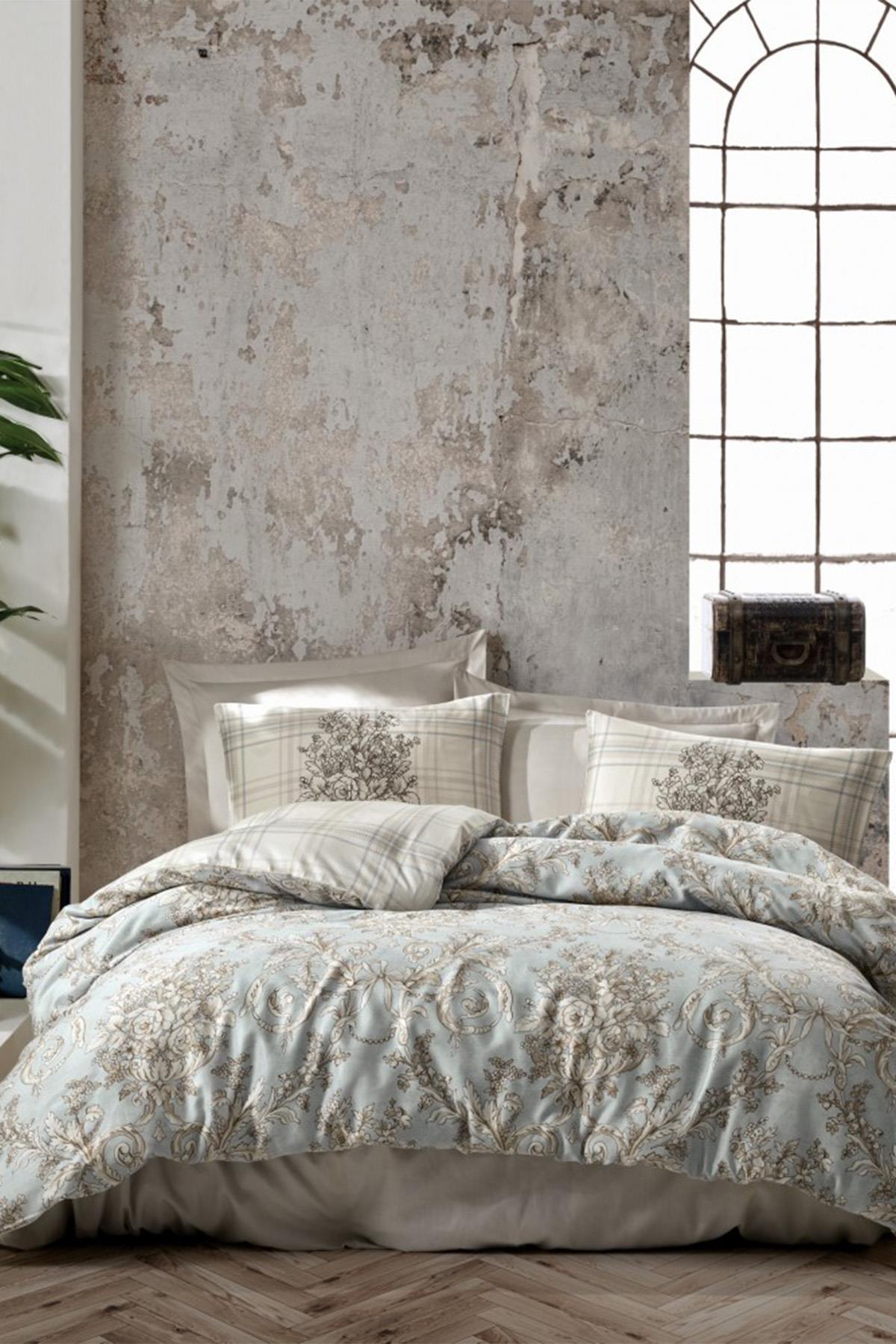 Saten Çift Kişilik Nevresim Takımı Terry Bej