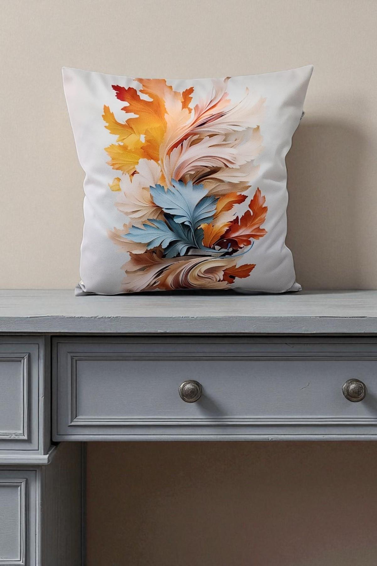 Sonbahar Esintisi Dijital Baskılı Kırlent Kılıfı - 40x40 cm