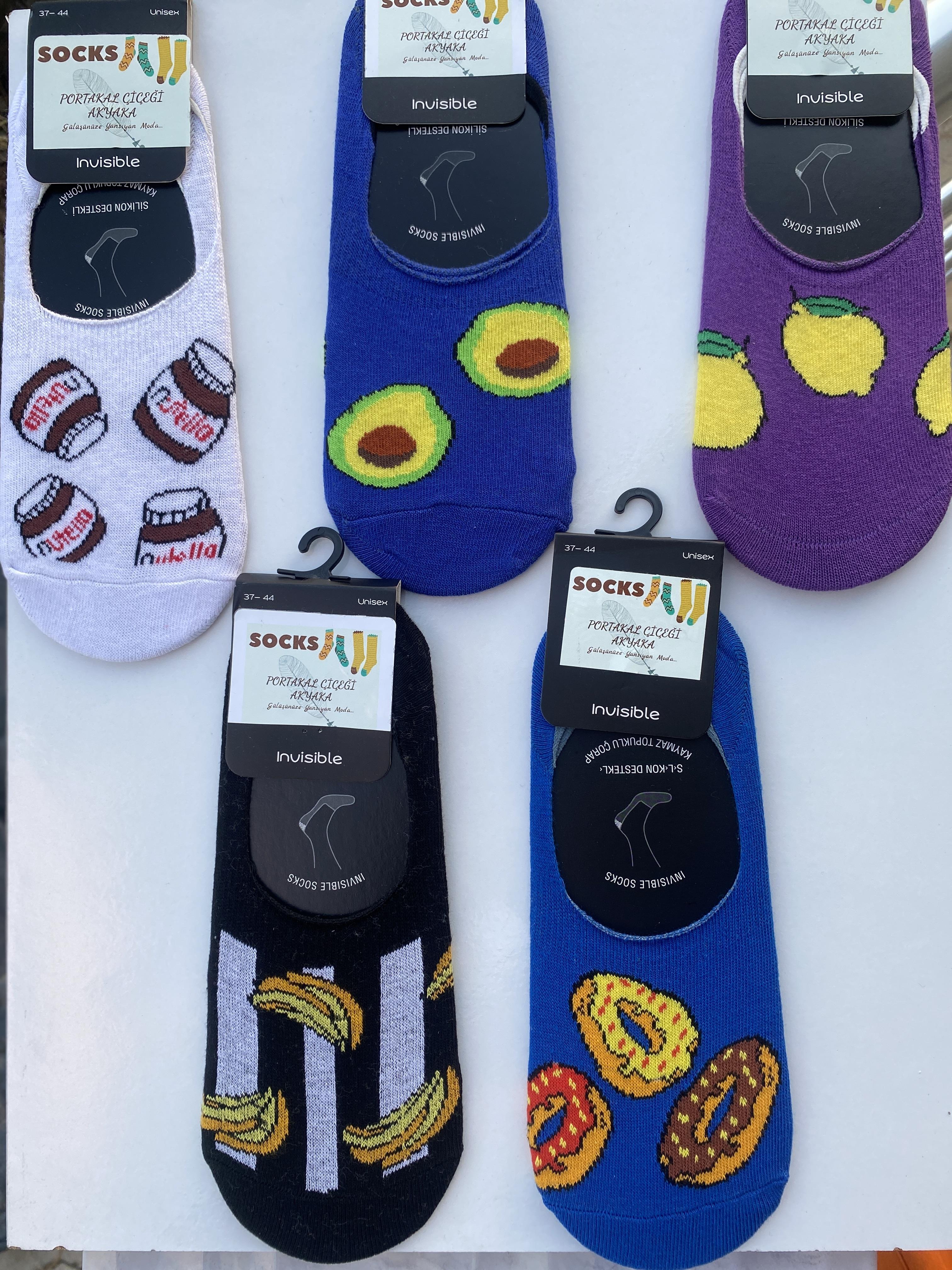 5'li Unisex Babet Çorap YİYECEK
