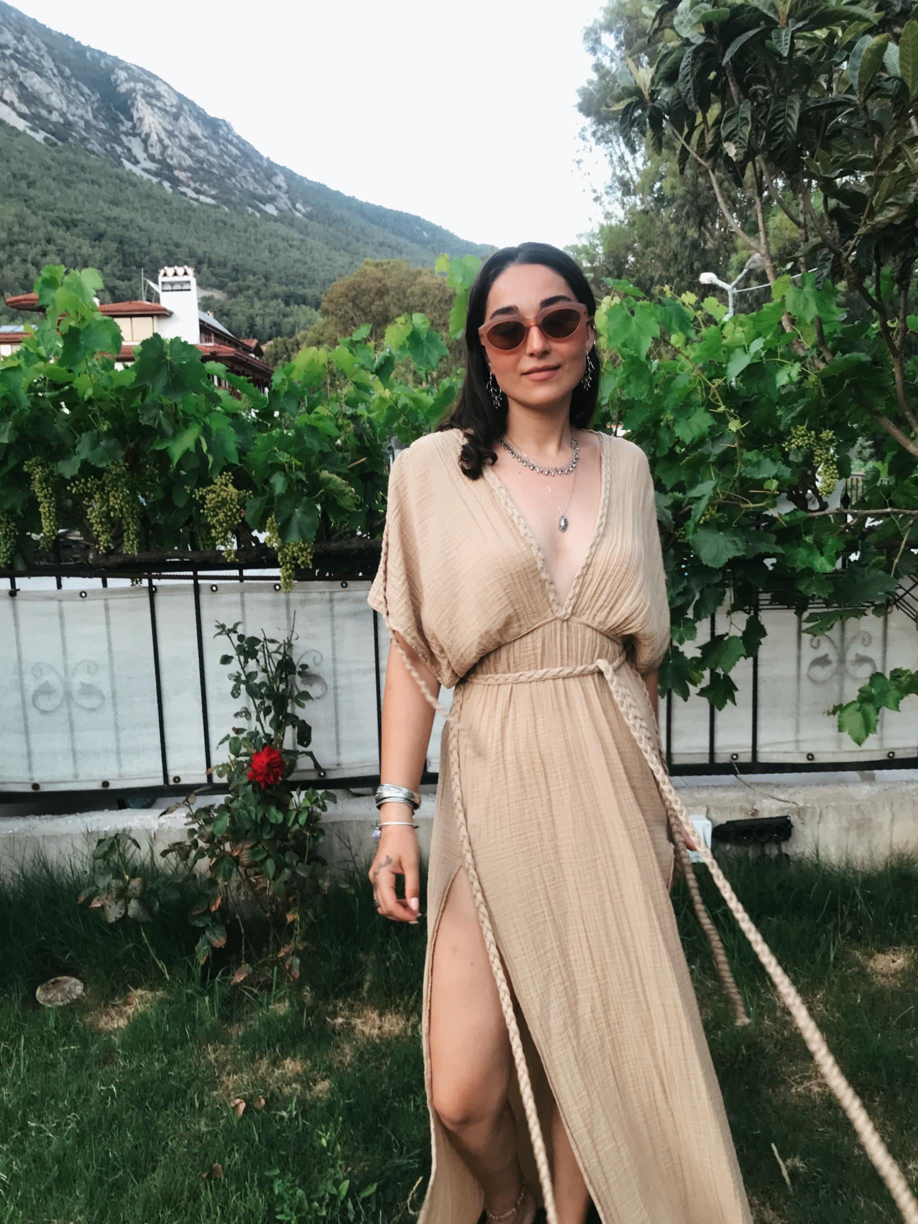 Begonvil Elbise-SAND