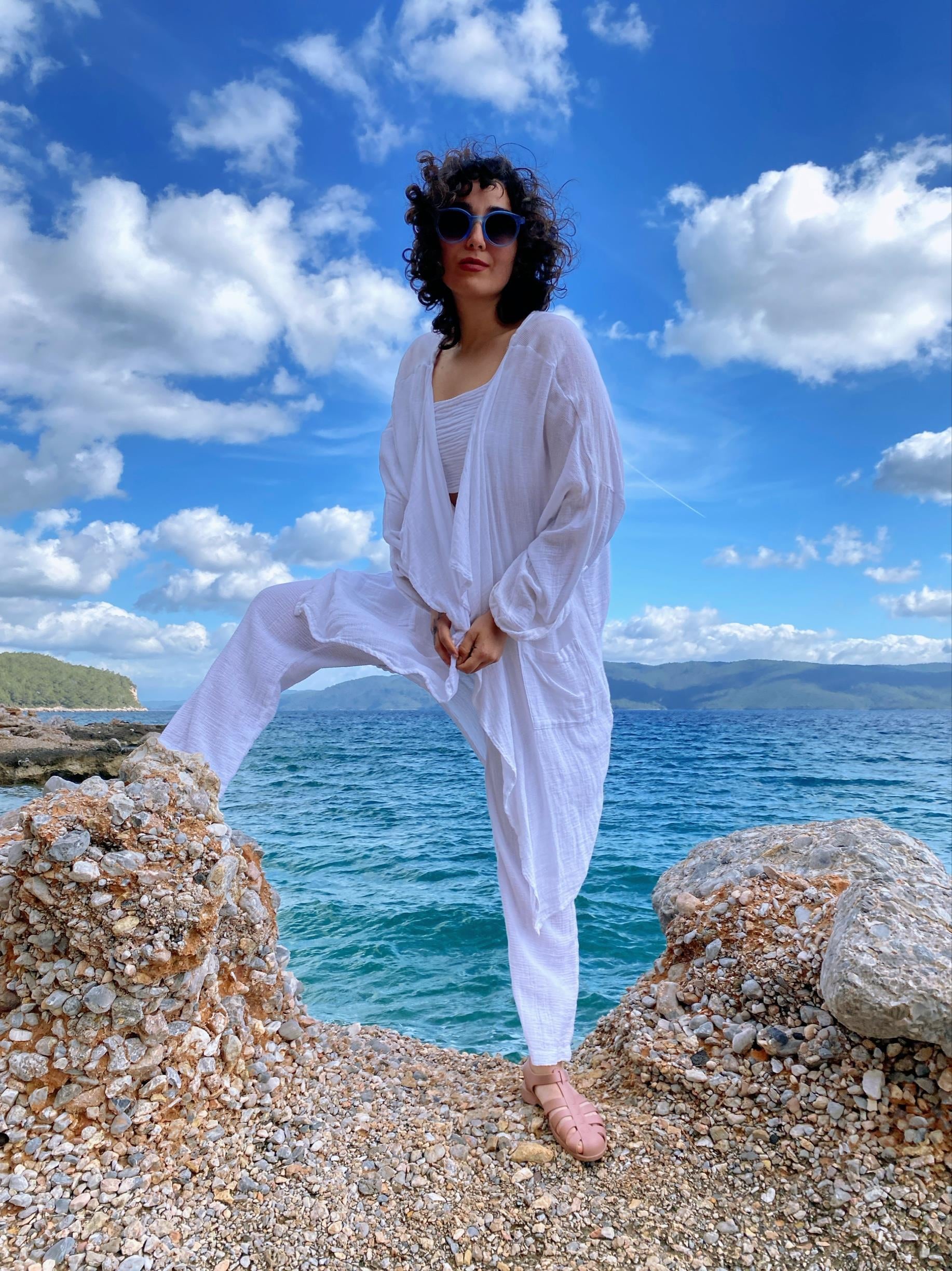 Flare Pantolon-WHİTE