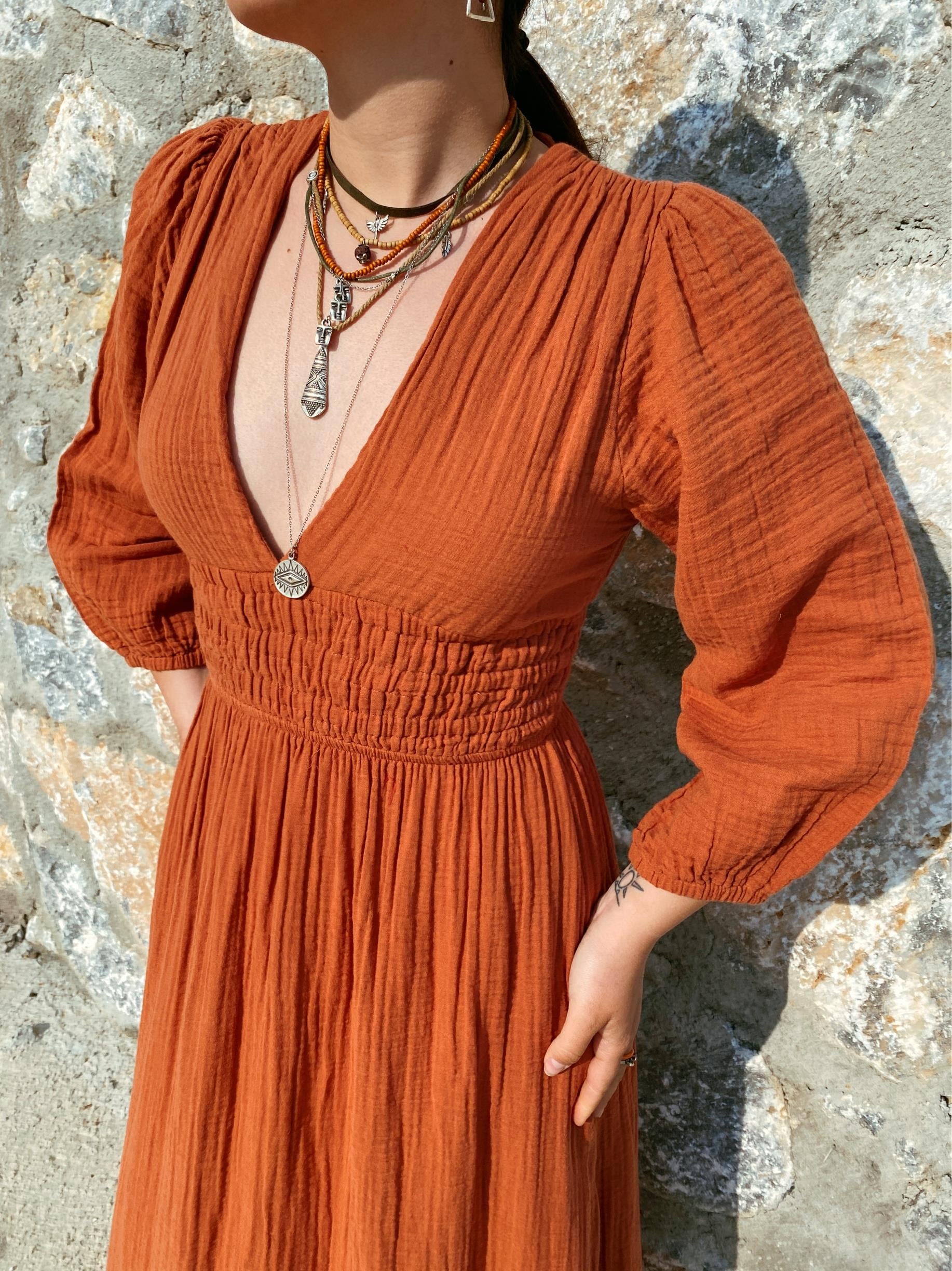 Hare Elbise-TERRACOTTA