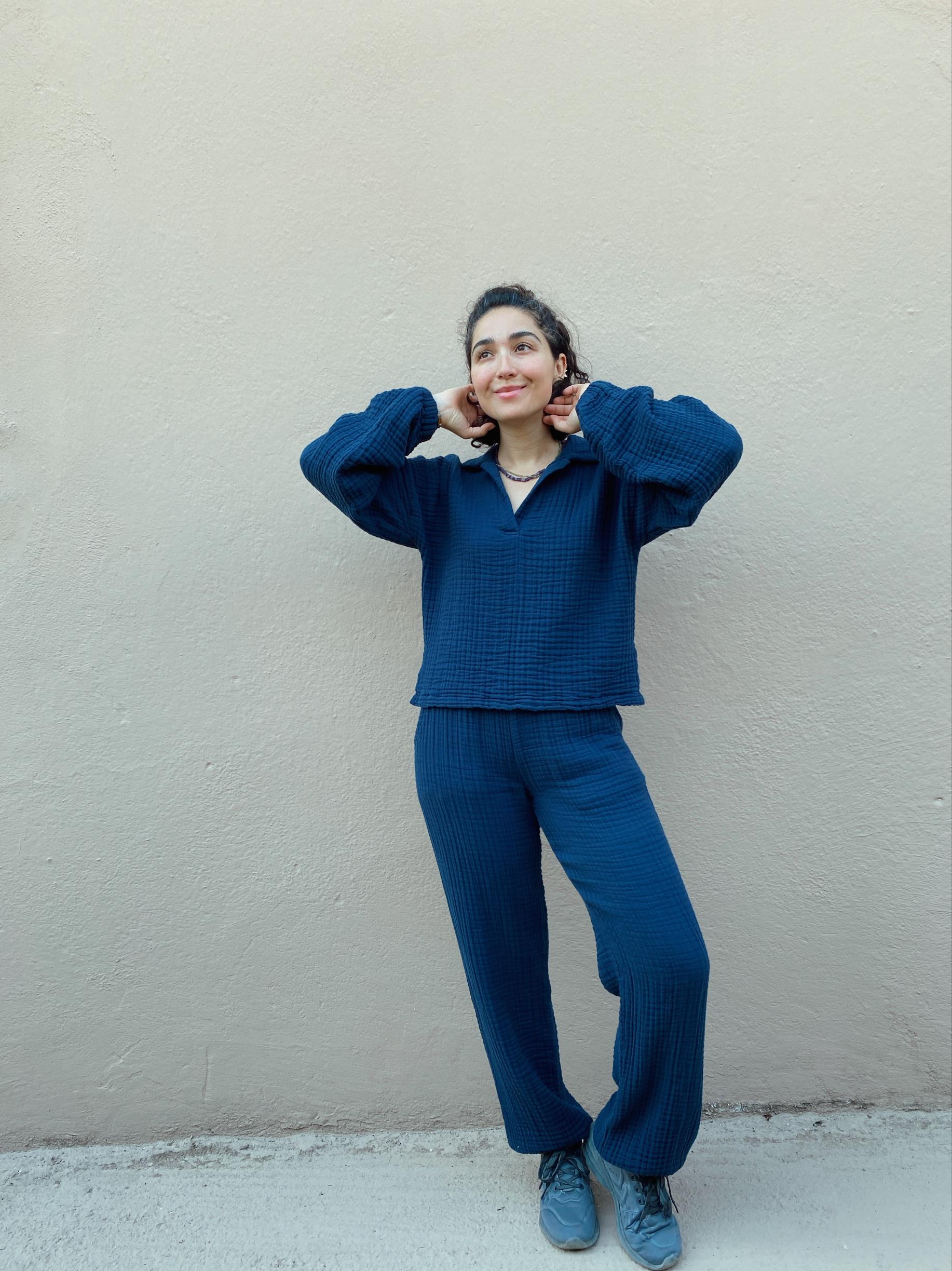 Paça Laslik Detaylı Sweat Pantolon MİDNİGHT NAVY