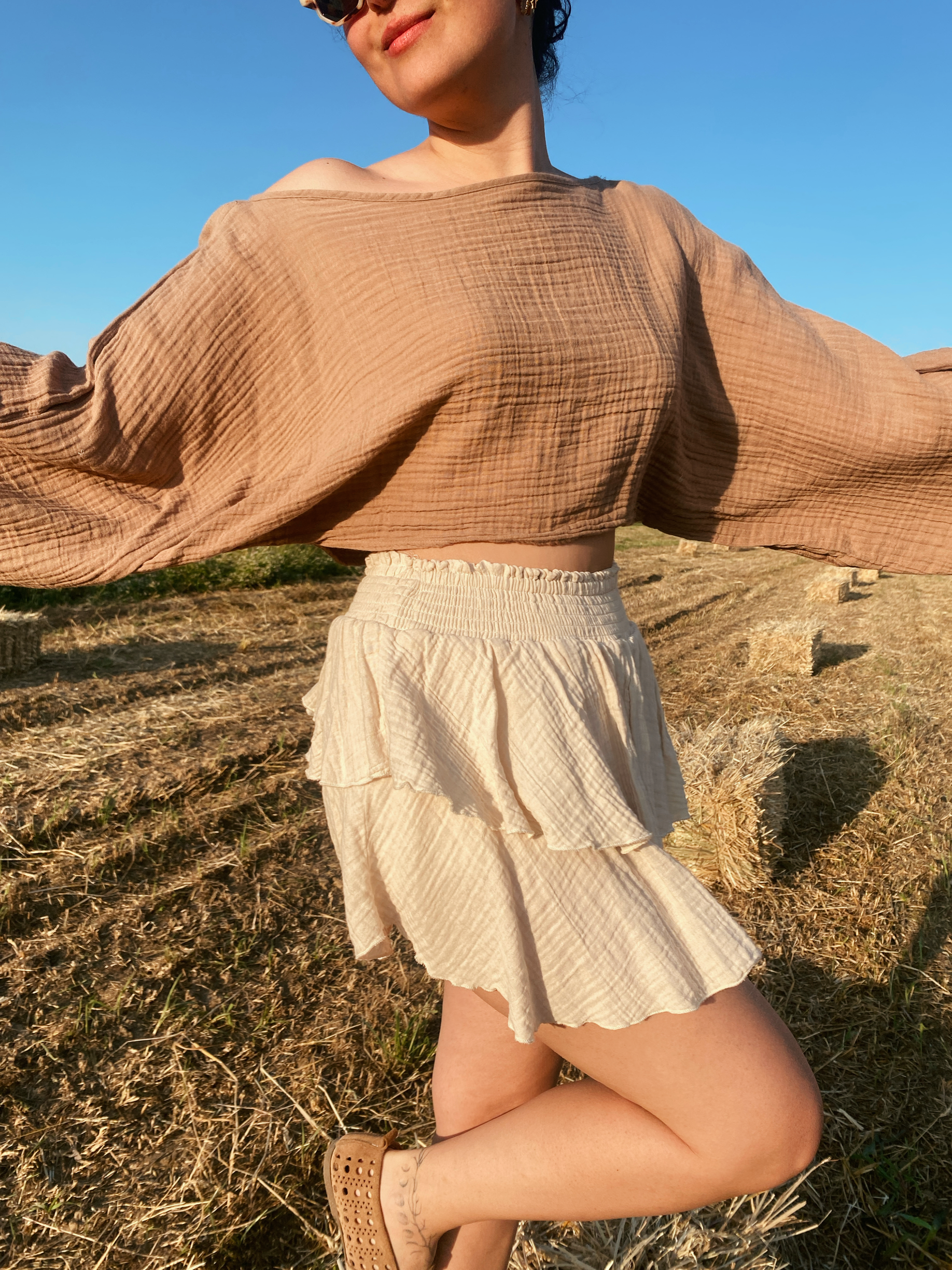 Pendula Crop Bluz PRALİNE