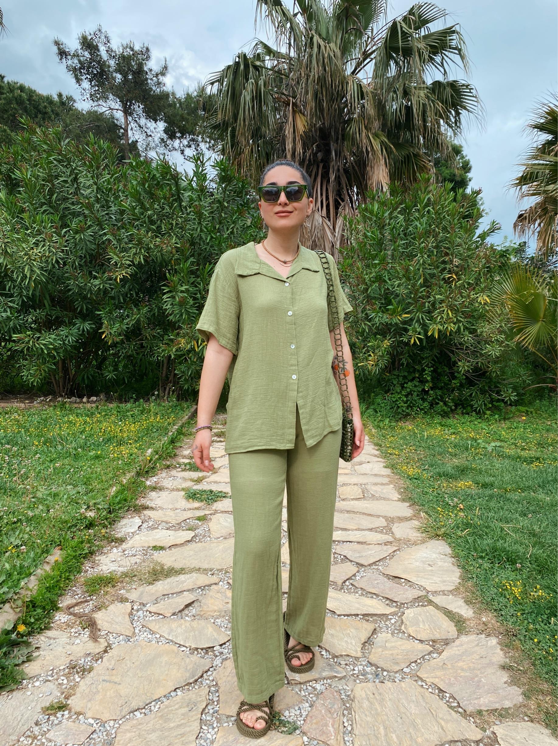 Plain Gömlek-SAGE GREEN