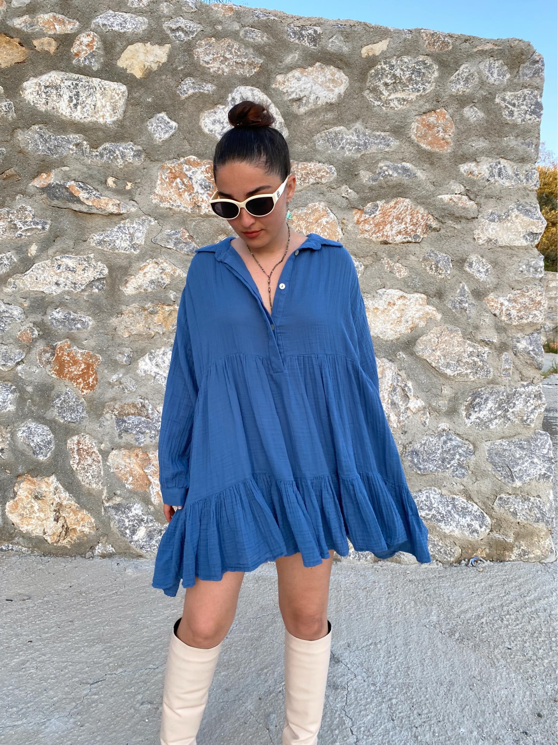 Salsa Elbise-MOONLİGT BLUE