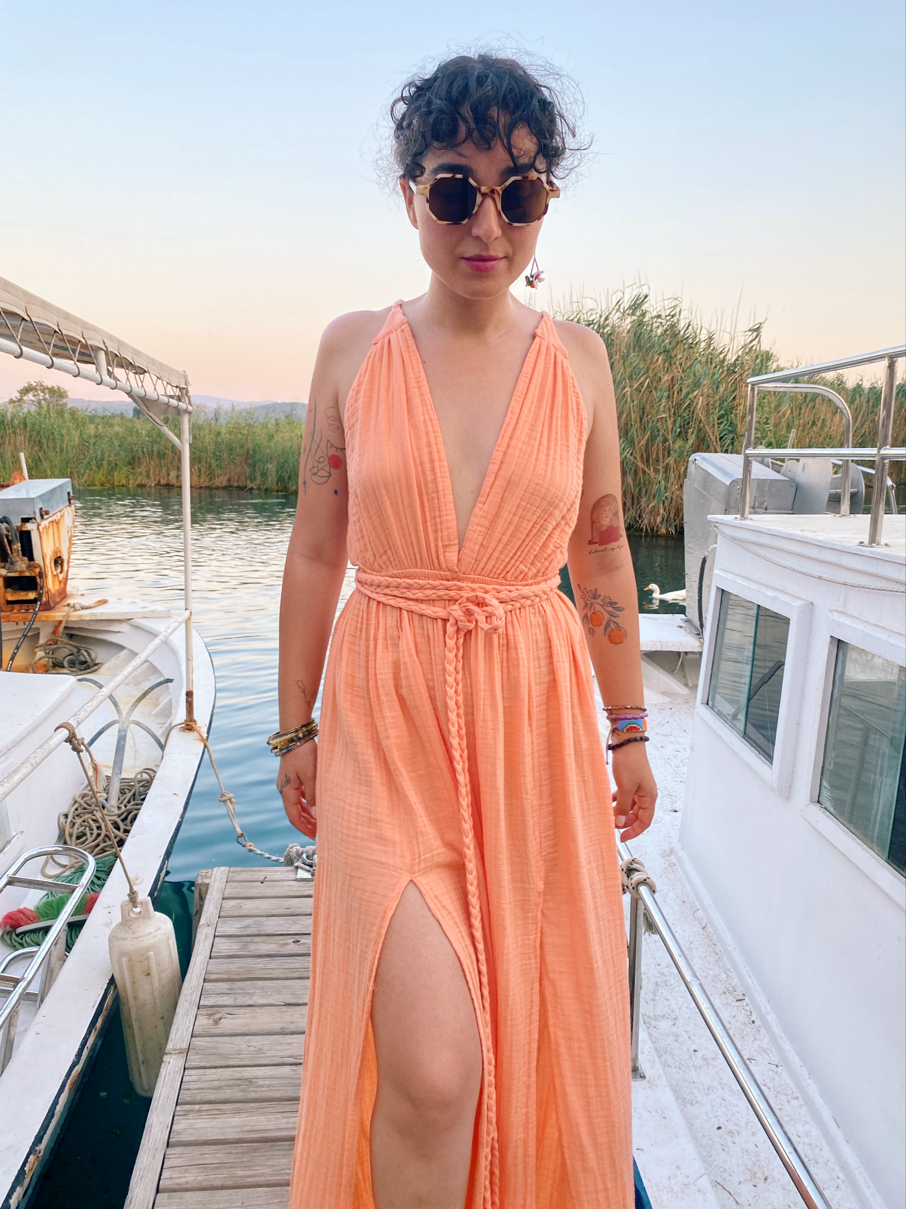 Sarmaşık Elbise-PEACH